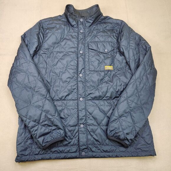 L.L. Bean Other - L.L. Bean Puffer Jacket Men's 2XLT Navy Blue Primaloft Snap Up Quilted Outdoor